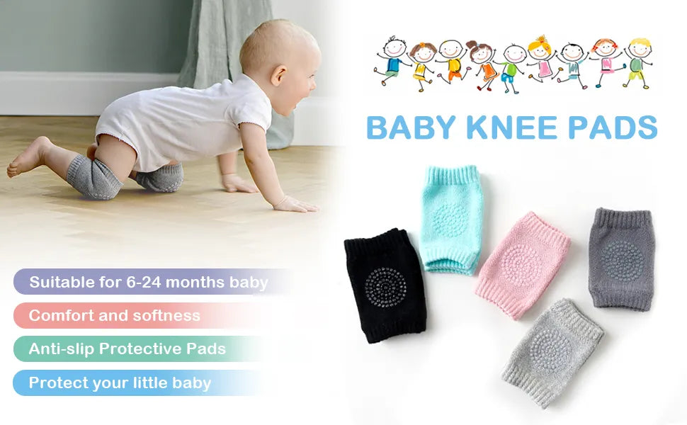 Premium Anti-Slip Baby Knee Pads for Crawling, Breathable & Adjustable (1 Pair)